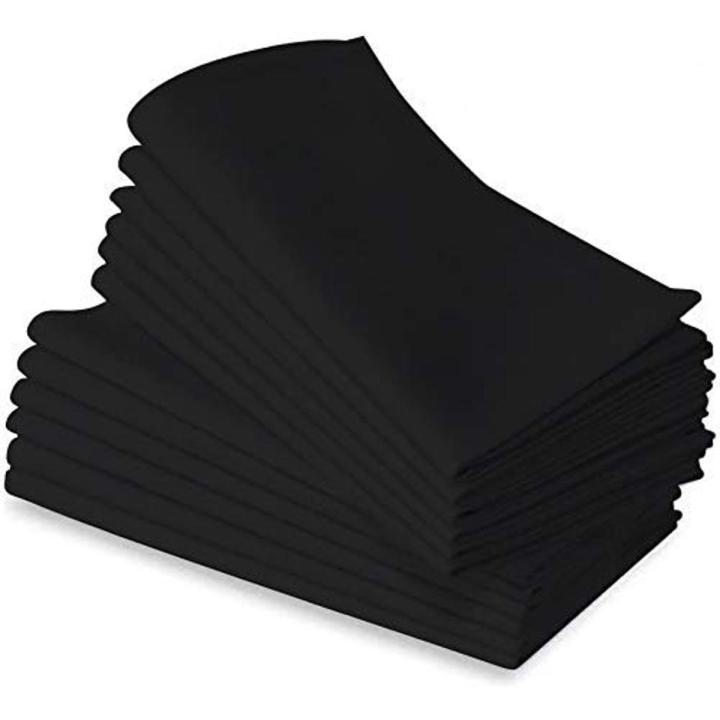 Soft Durable Pure Cotton Dinner Napkin Dining Table Napkins Black Multipurpose Rumal 18 by 18 Inch