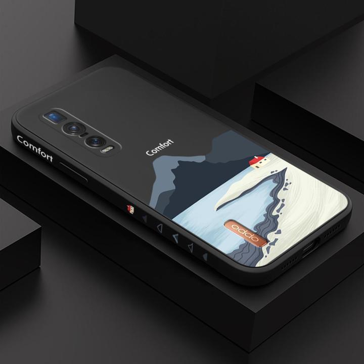 OPPO Find X2 Pro New Mount Fuji Design Edge Pattern Silicone Full Camera Protect Case Cover
