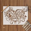 Floral Heart stencil wall painting scrapbook coloring embossing album decorative  stencil id 368. 