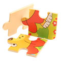 9-Piece Wooden Educational Animal Fruit Vegetables and Vehicle Jigsaw Puzzle Set for Kids - Colorful Cartoon Small Puzzles for Early Learning and Development children's animal transportation wooden puzzle kindergarten gift toy. 