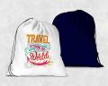 Travel Around the World Printed Drawstring Bag Travel Customized Personalized Custom Name backpack. 