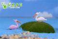2 Pieces Flamingo Lucky Bird  Figurine Ornament Miniatures Fairy Garden. 