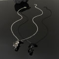 Vintage Fake Hip Hop Jewelry Broken Damaged Half Face Skull Pendant Necklace for Men. 
