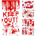 Halloween Window Decorations, Scary Bloody Handprint Footprint Vinyl Wall Decals Window Clings. 