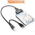 USB 2.0 to Sata HDD cable for 2.5 inch HDD & SDD Hard Disk Laptop USB 2.0 to SATA III Hard Drive Adapter Cable, SATA to USB 2.0 Adapter Cable for 2.5 inch SSD & HDD Dual USB with DC Port Black. 