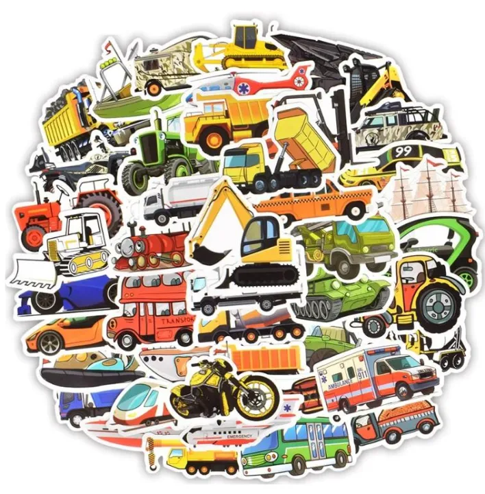 10%20Pcs/Pack%20Engineering%20Vehicle%20Car%20Truck%20Train%20Waterproof%20Stickers%20for%20Bike%20Laptop%20Car%20Fridge%20Mobile%20Guitar%20Skateboard%20-%20Image%203