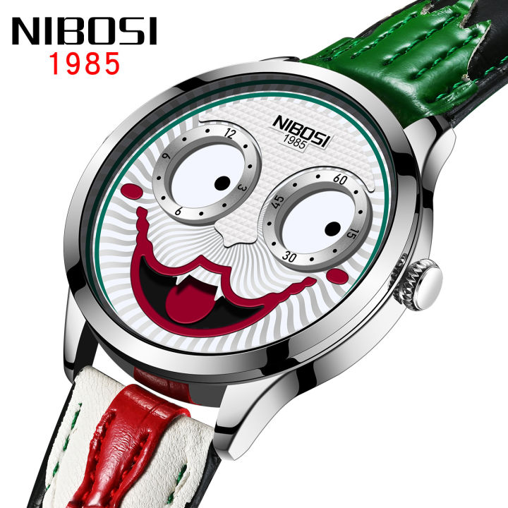 Russian Clown Men's Watch European and American Fashion & Trend Quartz Wrist Watch NIBOSI Brand Factory Wholesale