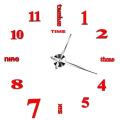 Large DIY Wall Clock 3D Mirror Stickers Mute Living Room Home Office Decoration Clocks. 
