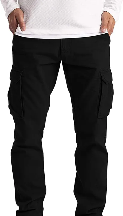 Classics%20Men's%20Cargo%20Jogging%20Black%20Trousers%20-%20Image%202