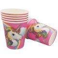UNICORN THEME PAPER CUPS - PACK OF 10 PAPER CUPS - UNICORN CUPS. 