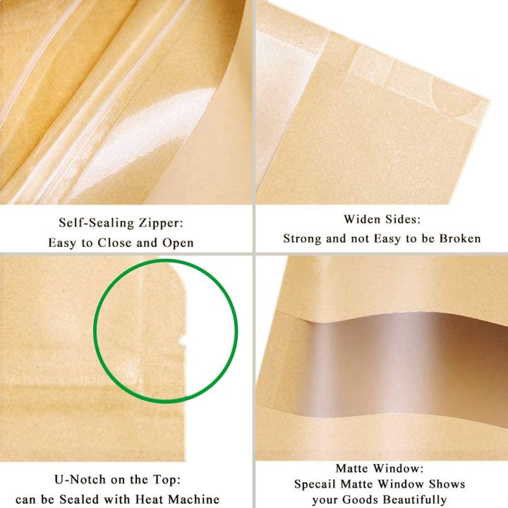 10x15%20cm%2025%20pcs/%C2%A0Brown%20kraft%20paper%20stand%20up%20pouch,%20stand%20up%20paper%20bags%20with%20window%20and%20zipper%20Packaging%20material,%20packaging%20bag%20-%20Image%207