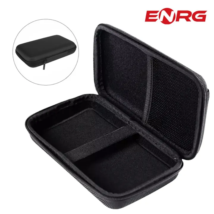 Energy - ENRG External Hard Disk Case Cover Drive Pouch Travel Carrying For HDD 2.5 SATA SSD Solid Memory Card Cable Black