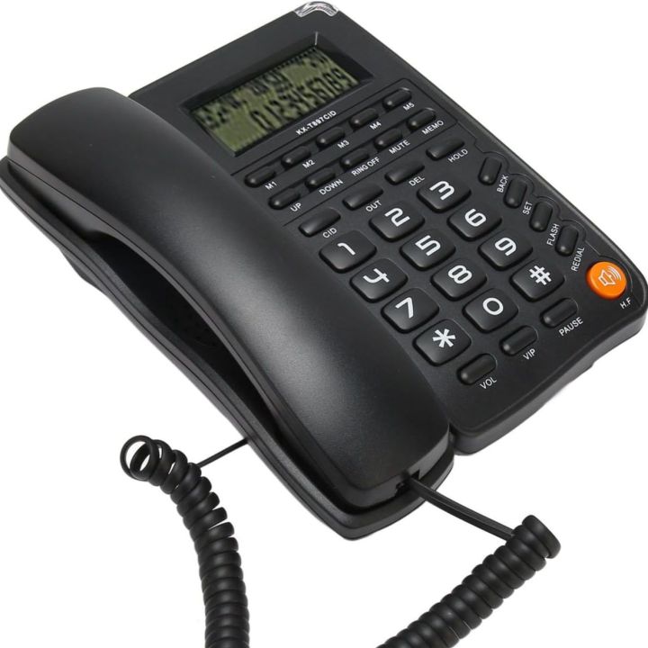 30 Days Warranty Loud Speaker Telephone Set Landline Caller ID Display Desktop Home Hotel Wired Office Landline Telephone Phone LCD Display Screen Redial Flash and Pre Dialing Function Wall Mountable Black Or White