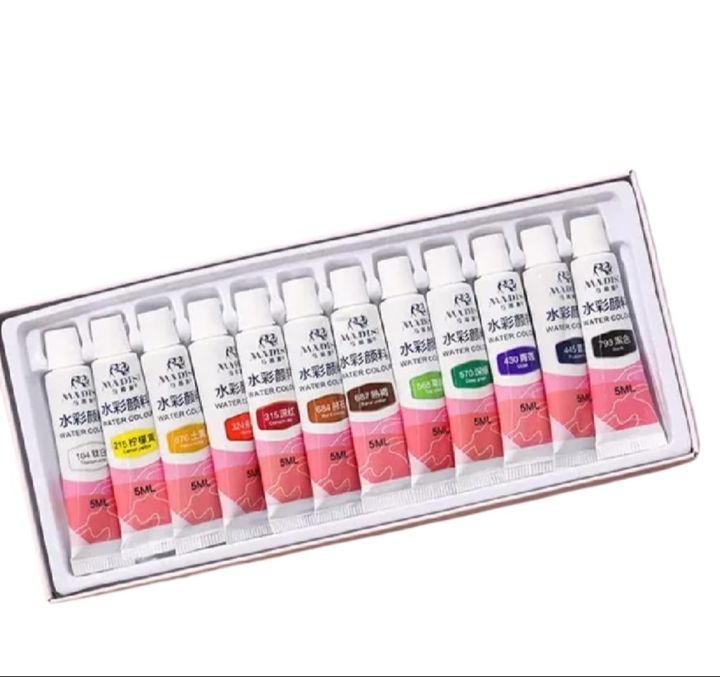 Madisi Professional Watercolor Paint Set – 12 Vibrant Colors in 5ml ...