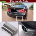 Stainless Steel Exhaust Rear Tail Pipe Tip Muffler Protector Custom Fit For Honda Civic 2006-2012 (Reborn). 