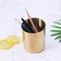 【FUN LIVE】 Golden Pen Pencil Pot Holder Container Organizer Home Desk Stationery Decor DXAB. 