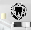Dentist Tools Wall Sticker for Dental Clinic, Decorative Vinyl Sticker for Office Space. 