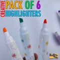 Mini Cute Pencil Shape Colourful Highlighter Markers, 6pcs/set Highlighter Pens| Cute stationary items for girls. 