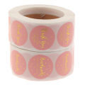 500Pcs/Roll Pink Thank You for Your Order Sticker Kraft Labels Sticker. 