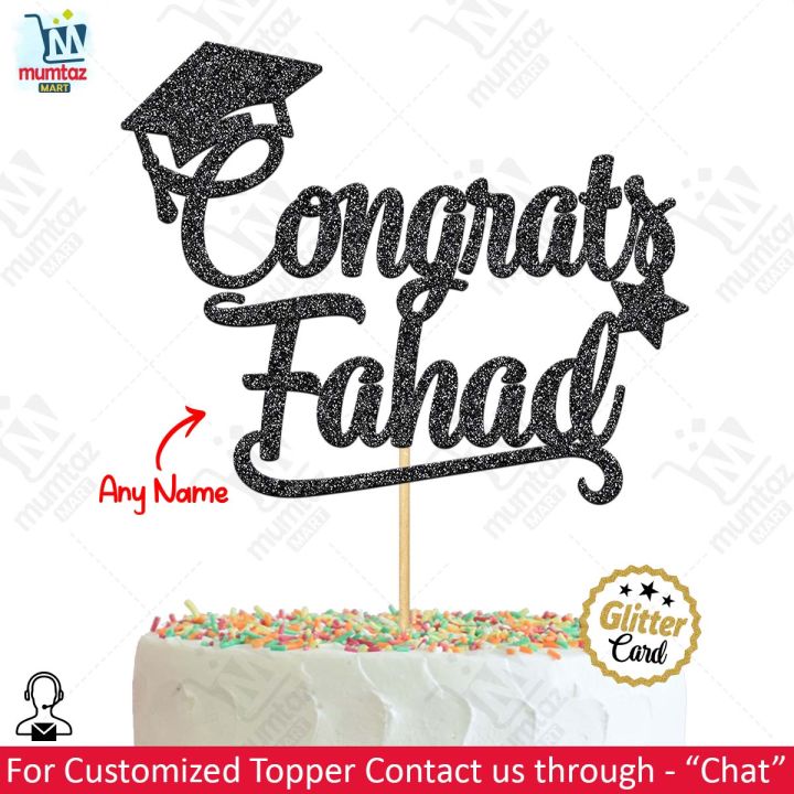Customized Congrats Cake Topper For Party Celebration, Congratulations & Birthday Toppers, Personalized with ANY NAME cake Decoration supplies