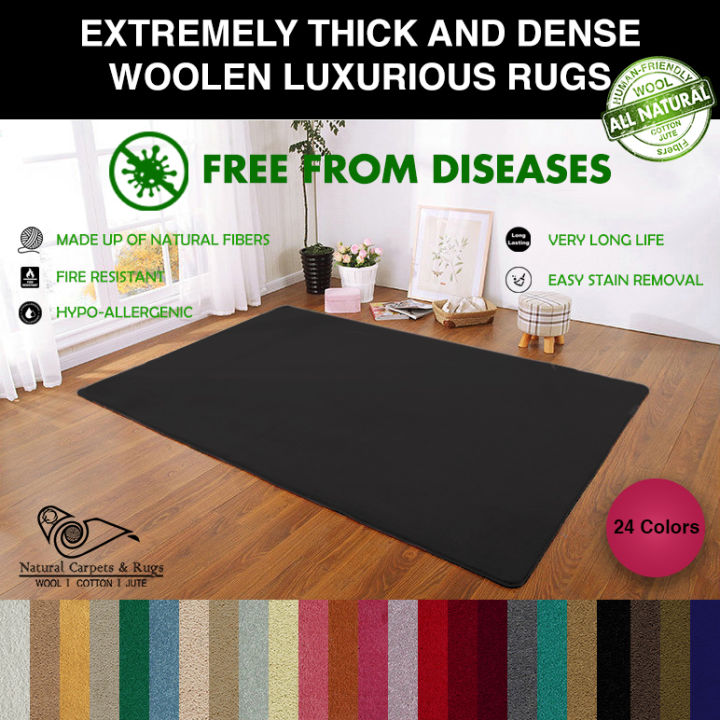 Natural Woolen Carpets and Rugs made of pure Wool for Living Room Rug, Dimension 3' x 5' / 4' x 6' / 6' x 9'