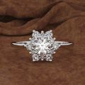 White gold ring with diamonds. 