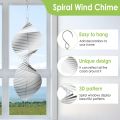 1 PCS Outdoor Hanging Decorative Spiral Metal Wind Chime 3D Spiral Wind Chime Garden Backyard Hanging Decoration Silver Stainless Steel. 