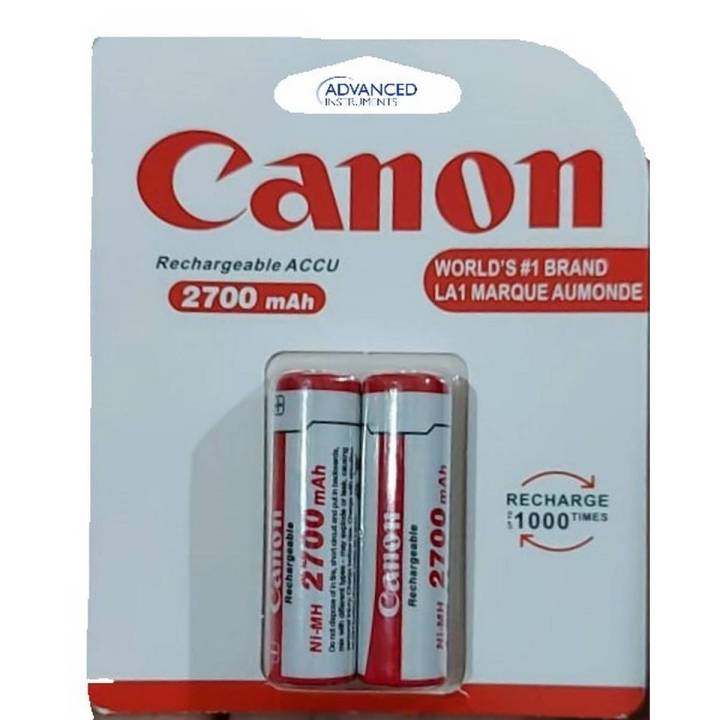 2 PCS  Batteries Canon AA Rechargeable batteries 2500 mAh
