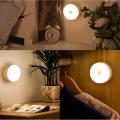 Mini Portable Soft Light LED Sensor Wall Lamp Smart Sensor Night Light Magnetic Base Wall Lamp Circle Soft Light Night Lamp - 1 Piece - ZT. 