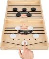 Large Wooden Sling Puck Game – Fast Sling Hockey & Foosball Winner Board Game for Kids & Adults, Tabletop Football & Basketball Shot Game, Parent-Child Interactive Family Party Board Game. 