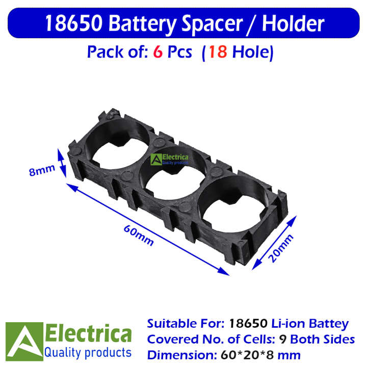 3x 18650 Cell Spacer Holder for 18650 Li-ion Laptop Battery Pack 3-Hole Batteries Radiating Shell by Electrica