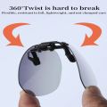 Car Night Safety Googles UV400 Day Night Vision Goggle Clip Polarized Lens Anti-glare Myopia Glasses Clip Vintage Turn-up Clip-on Sunglasses Travel. 