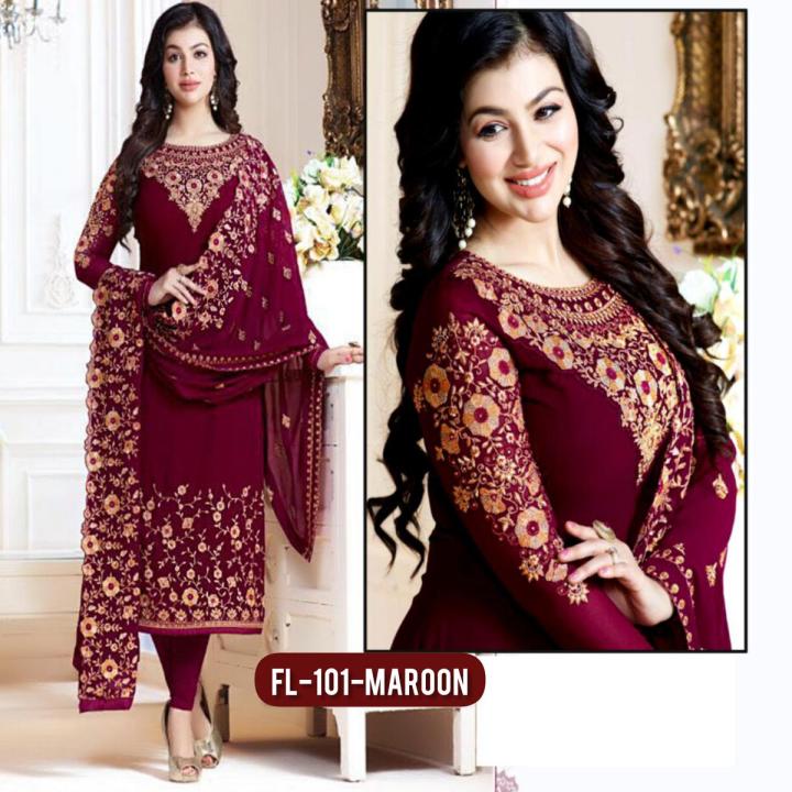 Mint Cream Chiffon Shalwar Kameez - Embroidered Traditional Outfit main image 1