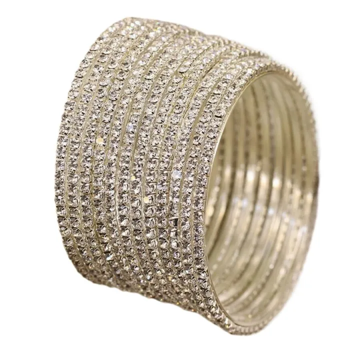 Metal%20Crystal%20Gold-plated%20Silver%20Bangle%20%20(Pack%20of%2012)%20-%20Image%204