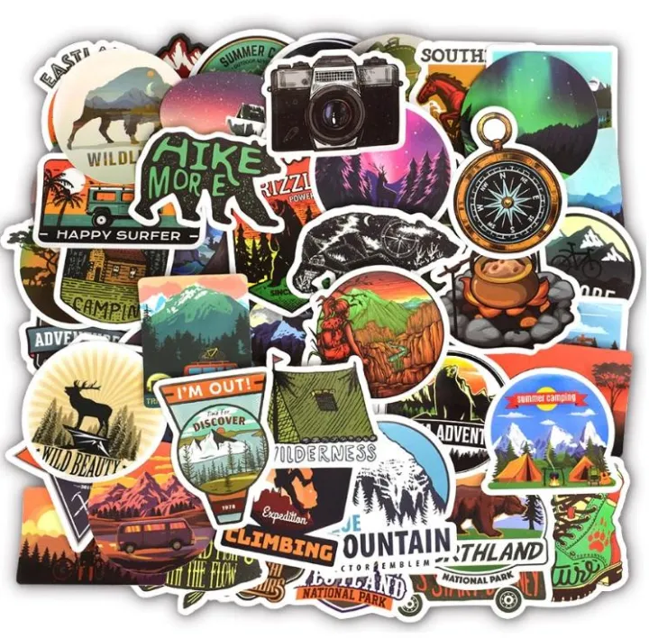 10%20Pcs/Pack%20Camping%20Travel%20Wilderness%20Adventure%20Outdoor%20Landscape%20Waterproof%20Stickers%20for%20laptop%20Bike%20Car%20TV%20LCD%20Fridge%20Skateboard%20Guitar%20-%20Image%203