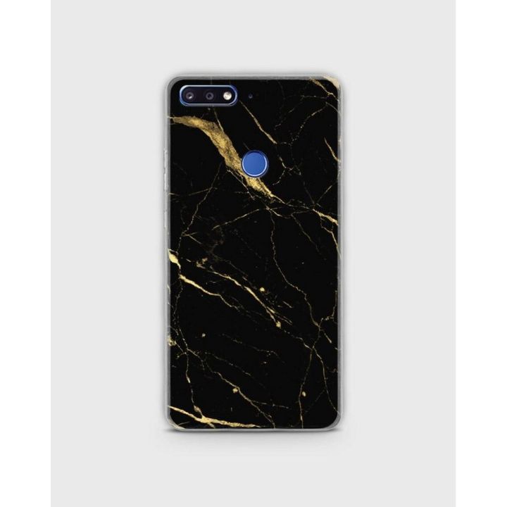 Honor 7C Case Cover Hybrid Soft- Huawei  Golden Crack - 1Cover2391