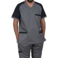 doctors OT kit uniform medical suit contrast grey black. 