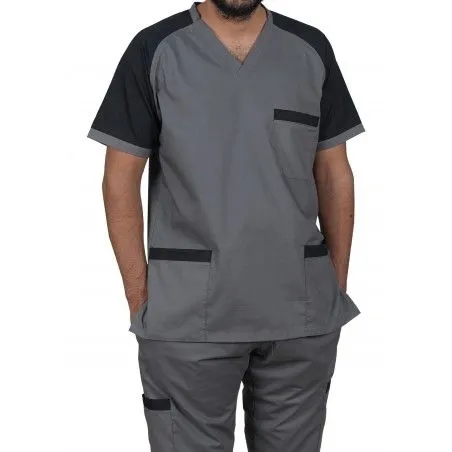 doctors%20OT%20kit%20uniform%20medical%20suit%20contrast%20grey%20black%20-%20Image%202