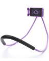 Lazy Bendable Flexible Hang Neck Phone Holder 360 Degree Rotation Mobile Stand - Purple. 