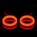 Universal Angel Eye Ring 70mm Red Color With Cotton Plastic Cover LED For Car Headlight 2 Pcs Set. 