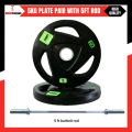 20kg Weight Plate Set - 5KG Pair Olympic Rubber Coated Weight Plate With 5 Feet Olympic Rod 2Inch. 