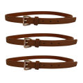 Thin Leather Belt for Women, Black/Brown, Stylish Dress & Jeans Waist Strap. 