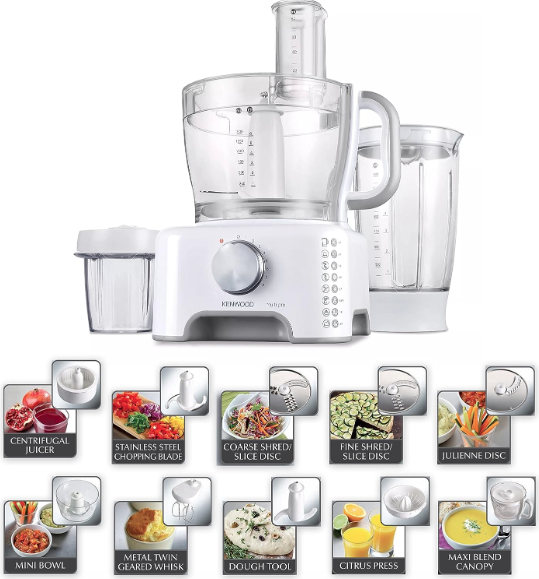 Kenwood FP730 Multipro Food Processor 32 functions 900 Watts - White