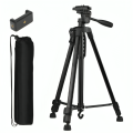 5 Feet Black Professional Tripod Stand Aluminum Alloy Foldable Portable Photography Tripod for Mobile Phone and Camera. 