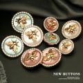 6pcs Rhinestones Diamond Decor Metal Gold BEE Buttons for Clothing Luxury Coat Cardigan Sweater Sewing Needlework accessories. 
