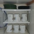 1 Piece Folding Stack up shelf Kitchen Organizer Cabinet Shelves foldable Shelf Stand SpiceJars Rack Cupboard Storage Support 1 Tier Kitchen accessories Pantry Organizer. 