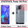 Infinix Note 10 Pro Tempered Glass Screen Protector Polish Glass + Back Matte Protector Soft Skin Sheet Soft Film Protection For Infinix Note 10 Pro. 