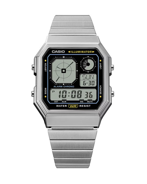 Casio%20General%20Vintage%20Mens%20Silver%20Resin%20Case%20Round%20Digital%20World%20Time,%20Stop%20Watch,%20Timer,%20Alarm,%20LED%20Backlight,%20Calendar,%20Multi-Function%20Silver%20Stainless%20Steel%20Bracelet%20Watch-A130WE-1ADF%20-%20Image%202