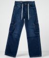 Men’s Dark Blue Baggy Loose Fit Jeans. 