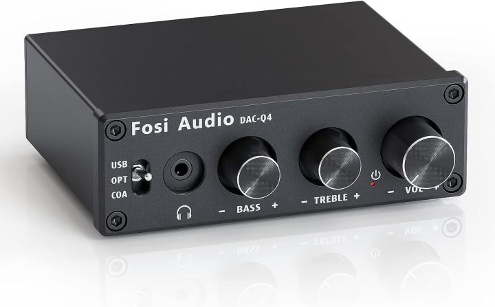 Fosi Audio Q4 Headphone Amplifier Mini Stereo DAC  for Home Cinema / TV Active Speaker